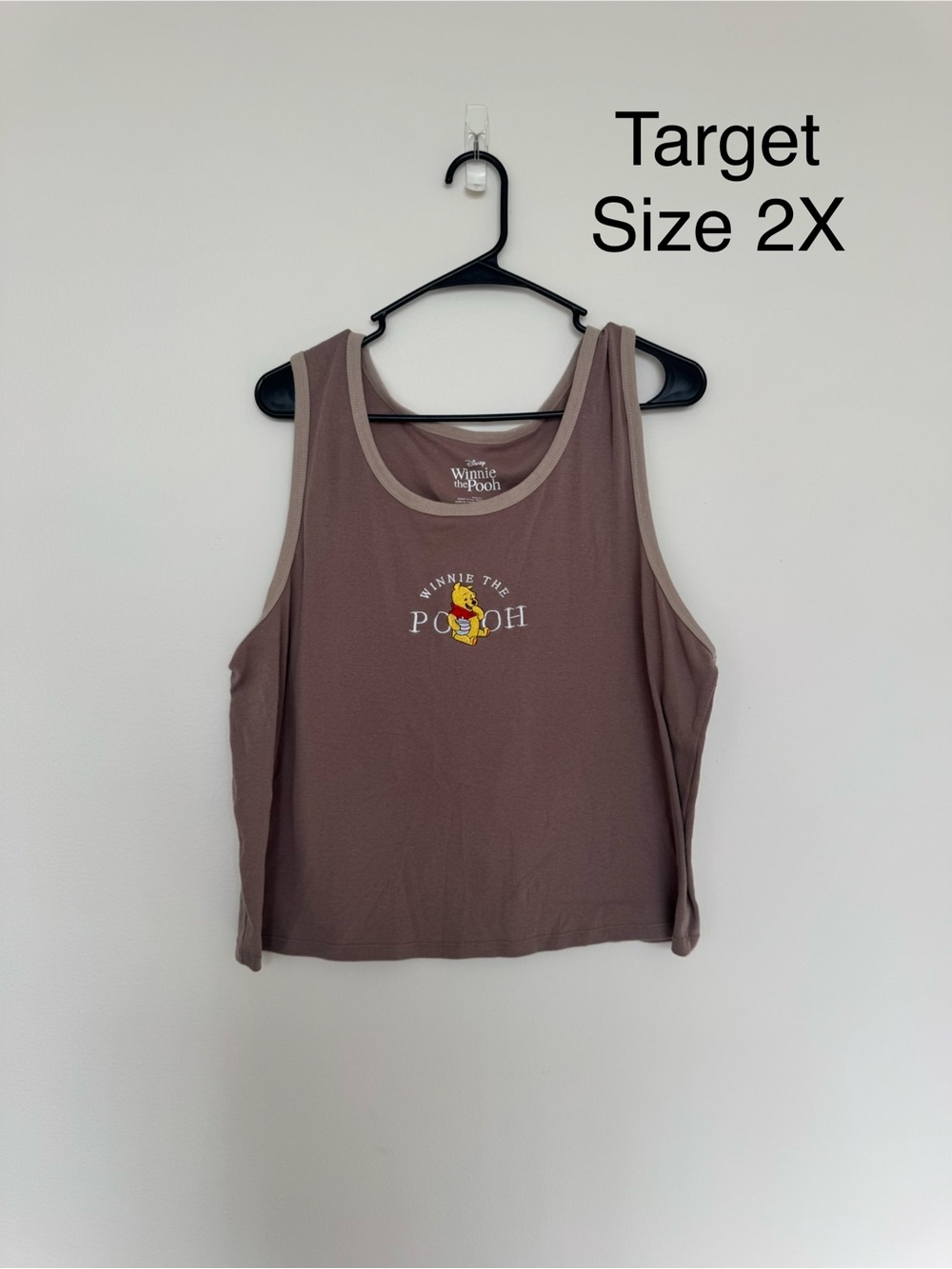 Target Winnie the Pooh Tank Top - Brown with Beige Trim